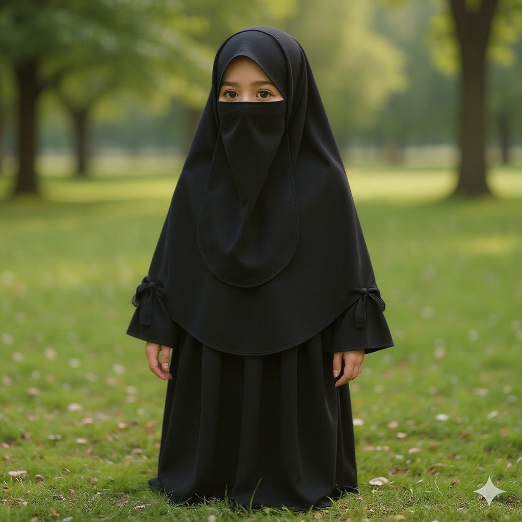 Kids Cherry Borqa with Nikab KCA101